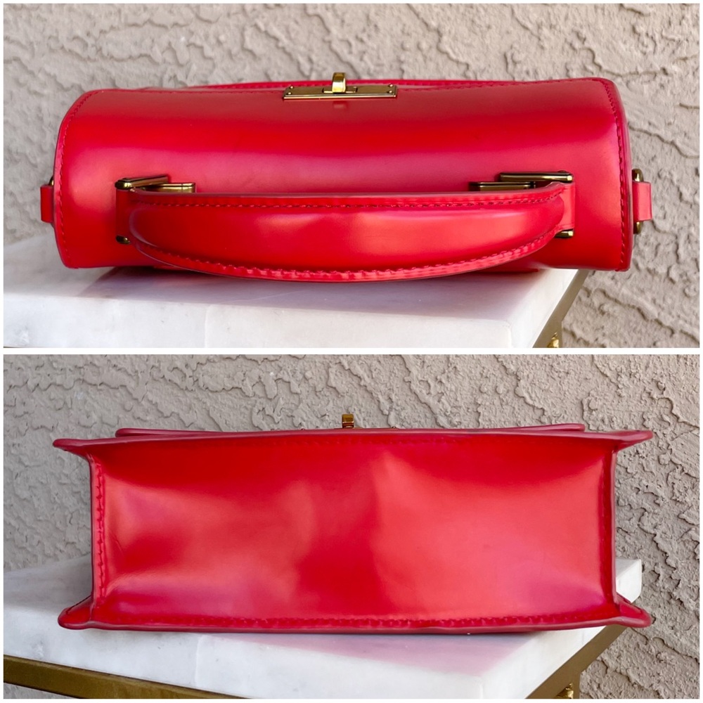 MARC JACOBS Red Smooth Leather Crossbody Flap Satchel Downtown Shoulder Bag - Picture 11 of 17